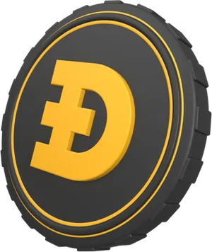 Dark 3D Dogecoin coin with the Doge face