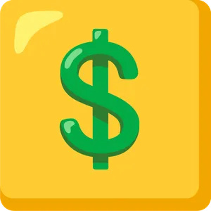 Green tile with a dollar sign, illustrating US dollar purchases
