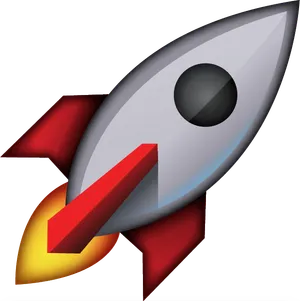Red cartoon rocket blasting off, a nod to Dogecoin’s moon memes