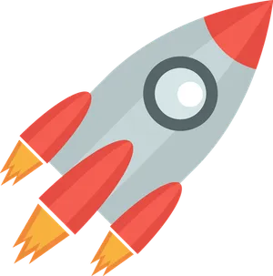 Silver cartoon rocket taking off, a nod to the to-the-moon meme